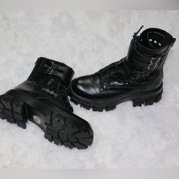 Mudd KRYSTAL-105L Women’s Black Combat Boots Size 6.5 Chunky Platform Lace-Up - Picture 9 of 11